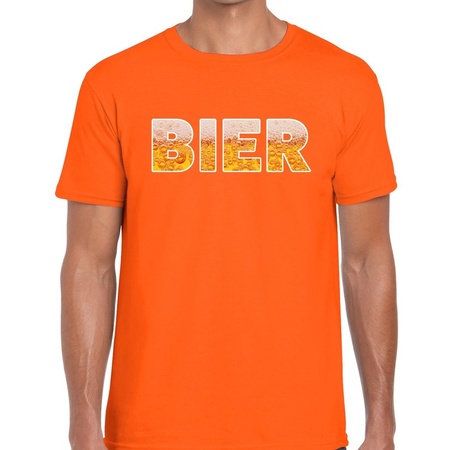 Bier fun t-shirt oranje voor heren