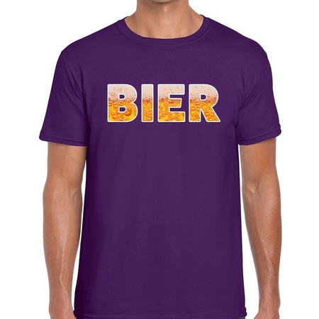 Bier t-shirt purple men