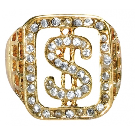 Gangster gouden ring met diamanten