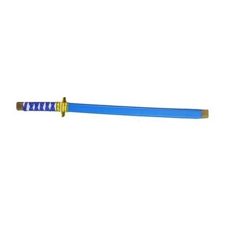 Plastic blauw/goud ninja/ samurai zwaard 60 cm