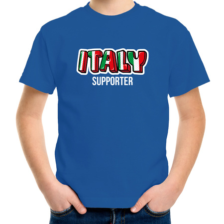 Blauw fan shirt / kleding Italy supporter EK/ WK voor kinderen