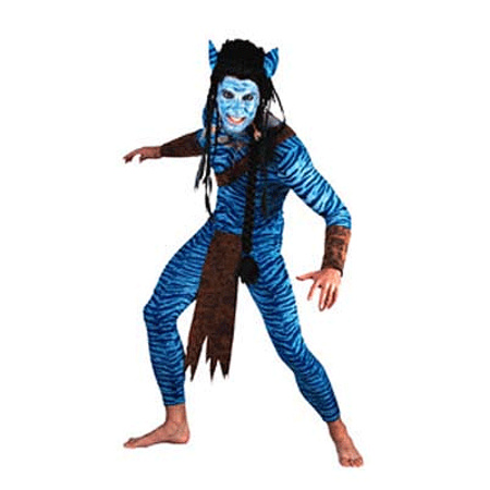 Blue jungle warrior costume for men