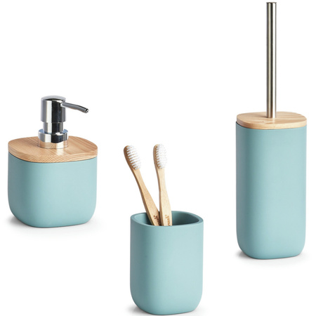Excentriek Vesting Gronden Blauwe polyresin badkamer/toilet accessoires 3-delige set | Fun en Feest