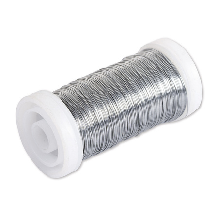 Floral wire - silver - 0.35 mm x 100 meters - metal wire
