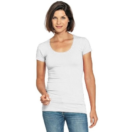 smog Automatisch Indica Witte shirt met ronde hals voor dames | Fun en Feest
