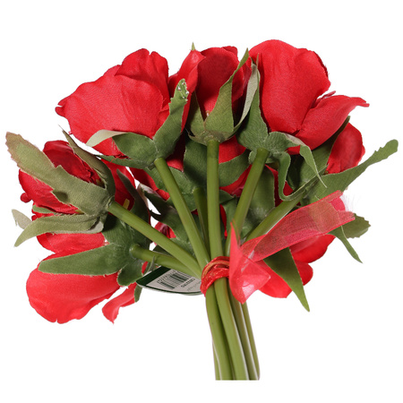 Bouquet of flowers - roses - red - 20 cm - 9x pieces