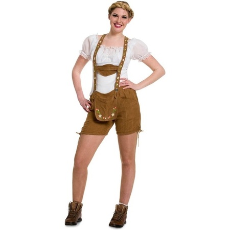 Brown Tyrolean lederhosen dress up costume/shorts for women