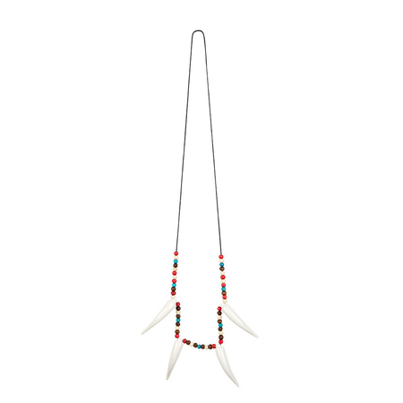 Boland Carnaval/verkleed accessoires Indianen sieraden - kralen/tanden ketting - kunststof