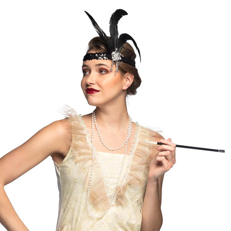 Boland Carnaval/Verkleed accessoires Roaring Twenties - Charleston set - haarband/ketting/pijpje