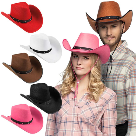 Boland Carnaval verkleed Cowboy hoed Billy Boy - donkerbruin - volwassenen - Western thema