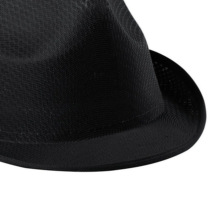 Party carnaval trilby hat - black - polyester - for adults