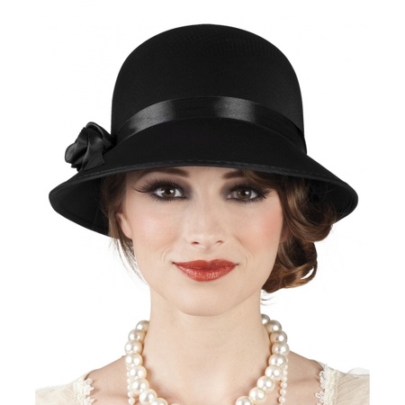 Vintage dames hoed zwart