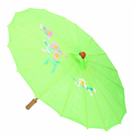 Chinese deco paraplu groen 50 cm