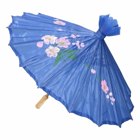 Decoratie parasol China blauw 80 cm