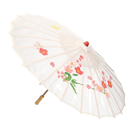 Decoratie parasol China wit 80 cm
