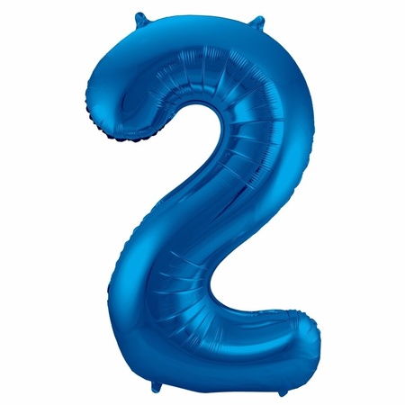 Cijfer ballonnen opblaas - Verjaardag versiering 20 jaar - 85 cm blauw