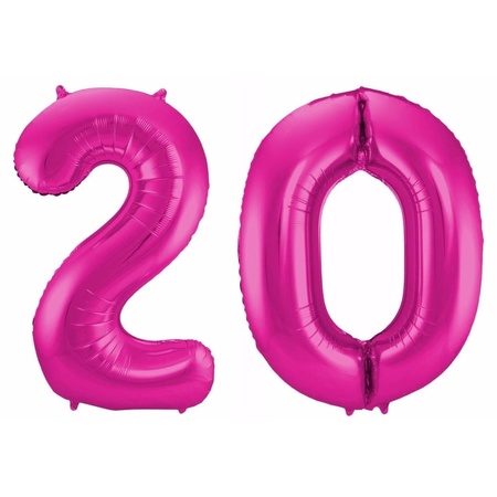 Number 20 balloon pink 86 cm