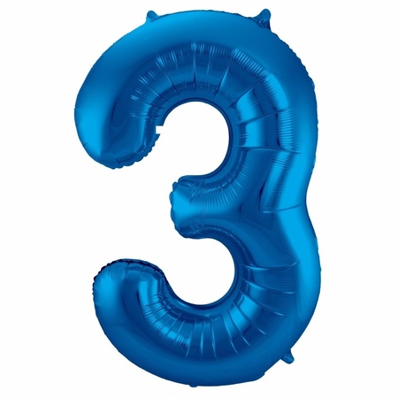 Cijfer ballonnen opblaas - Verjaardag versiering 35 jaar - 85 cm blauw