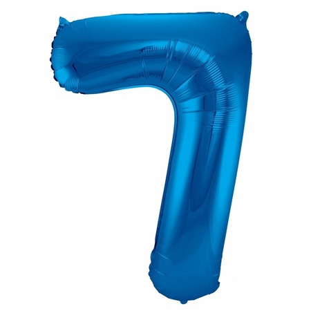 Cijfer ballonnen opblaas - Verjaardag versiering 70 jaar - 85 cm blauw