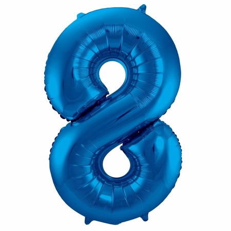 Cijfer ballonnen opblaas - Verjaardag versiering 80 jaar - 85 cm blauw