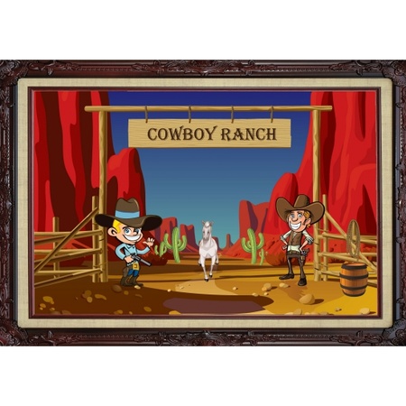Cowboy ranch deur poster