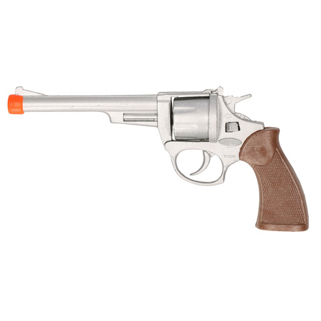 Cowboy speelgoed revolver/pistool - metaal - voor 8 schots plaffertjes - in de set 96 shots