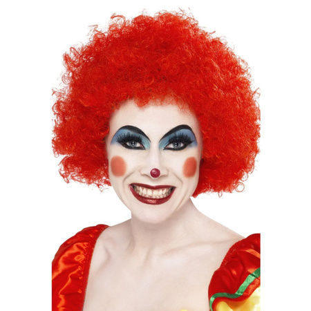 Crazy clown wig red