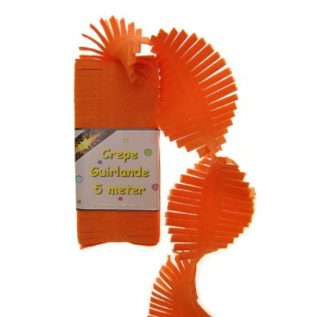 Crepepapier slinger oranje 5 meter