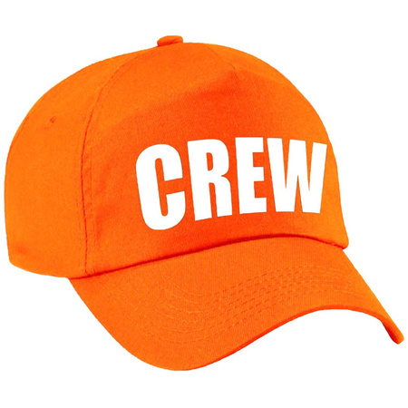 Crew cap orange with white letters for men and women