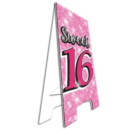 Sweet 16 feestje aankondiging bordjes