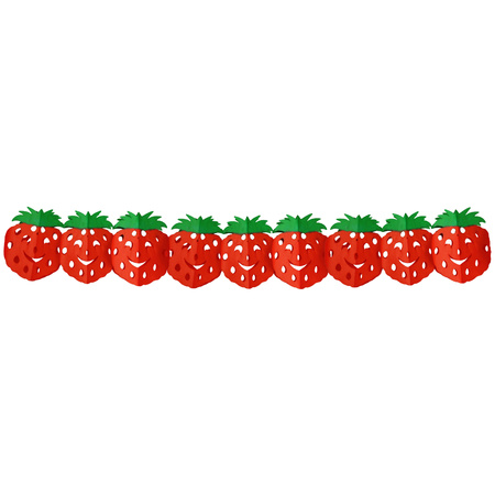 Healty fruit thema deco guirlandes apple/strawberry/pear 3 meters