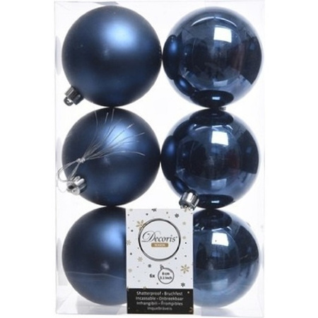 Zilver met donkerblauwe Kerstversiering voor 150 cm boom 95-delig