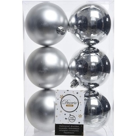 Zilveren kerstballen pakket 96-delig voor 180 cm boom