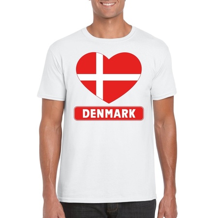 I love Denemarken t-shirt wit heren