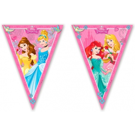 beoefenaar Economie Schipbreuk Disney Princess slingers vlaggetjes 2,3 m | Fun en Feest