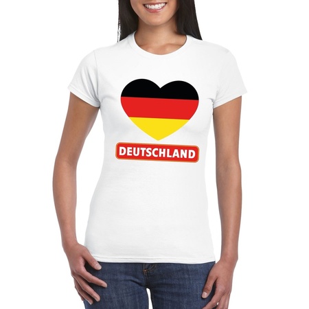 Germany heart flag t-shirt white women