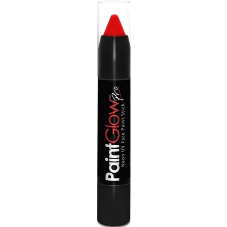 PaintGlow Face paint stick - neon rood - UV/blacklight - 3,5 gram - schmink/make-up stift/potlood