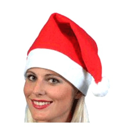 Christmas santa hat - 30 pieces - red-white - acryl