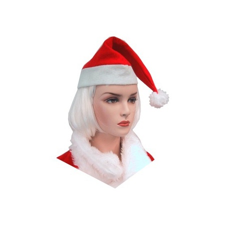 Christmas santa hat - 50 pieces - red-white - acryl