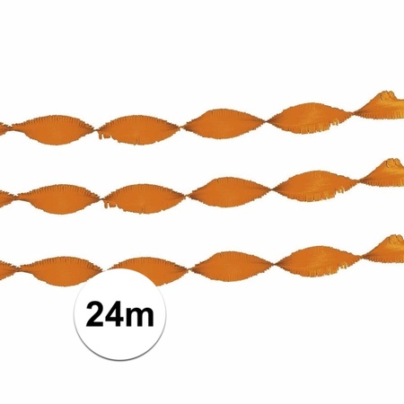 Crepe papier slinger oranje 24 meter