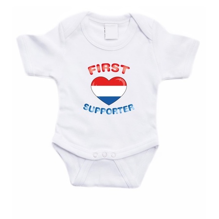 First Nederland supporter rompertje wit babies