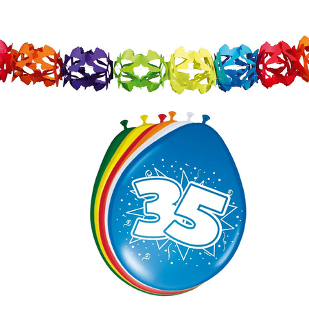 Folat Party 35e jaar verjaardag feestversiering set - Ballonnen en slingers