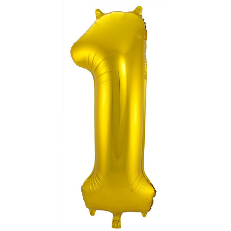 Leeftijd feestartikelen/versiering grote folie ballonnen 19 jaar goud 86 cm