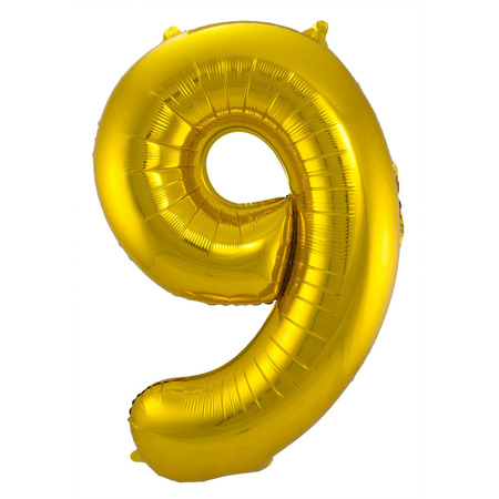 Leeftijd feestartikelen/versiering grote folie ballonnen 95 jaar goud 86 cm