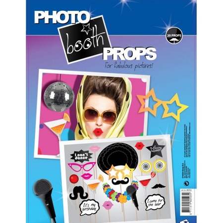 Photo booth prop set party incl 3x disposable camera