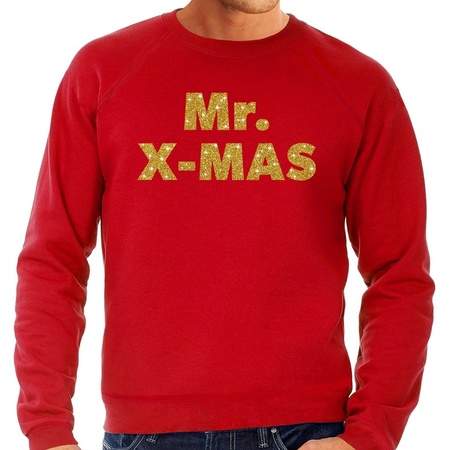 Foute kerstborrel trui / kersttrui Mr. x-mas goud / rood heren