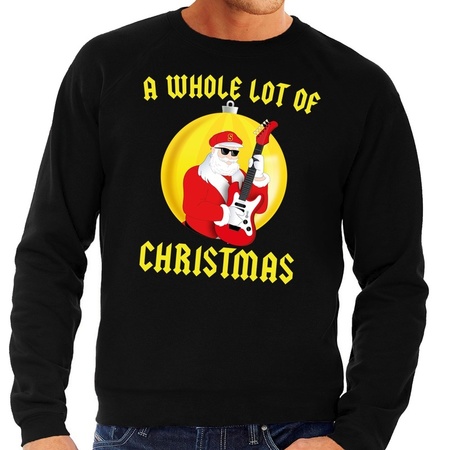 Foute feest kerst sweater zwart A Whole Lot of Christmas voor heren
