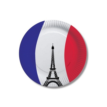Tafel dekken versiering set vlag Frankrijk thema voor 20x personen