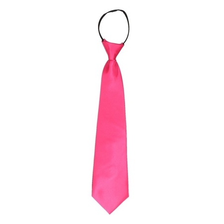 Fuchsia roze verkleed stropdassen 40 cm voor dames/heren