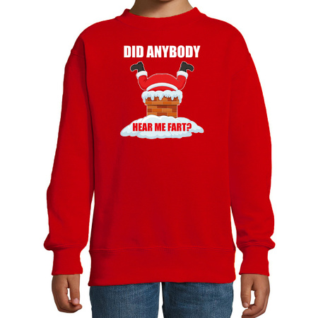 Fun Christmas sweater Did anybody hear my fart red for kids